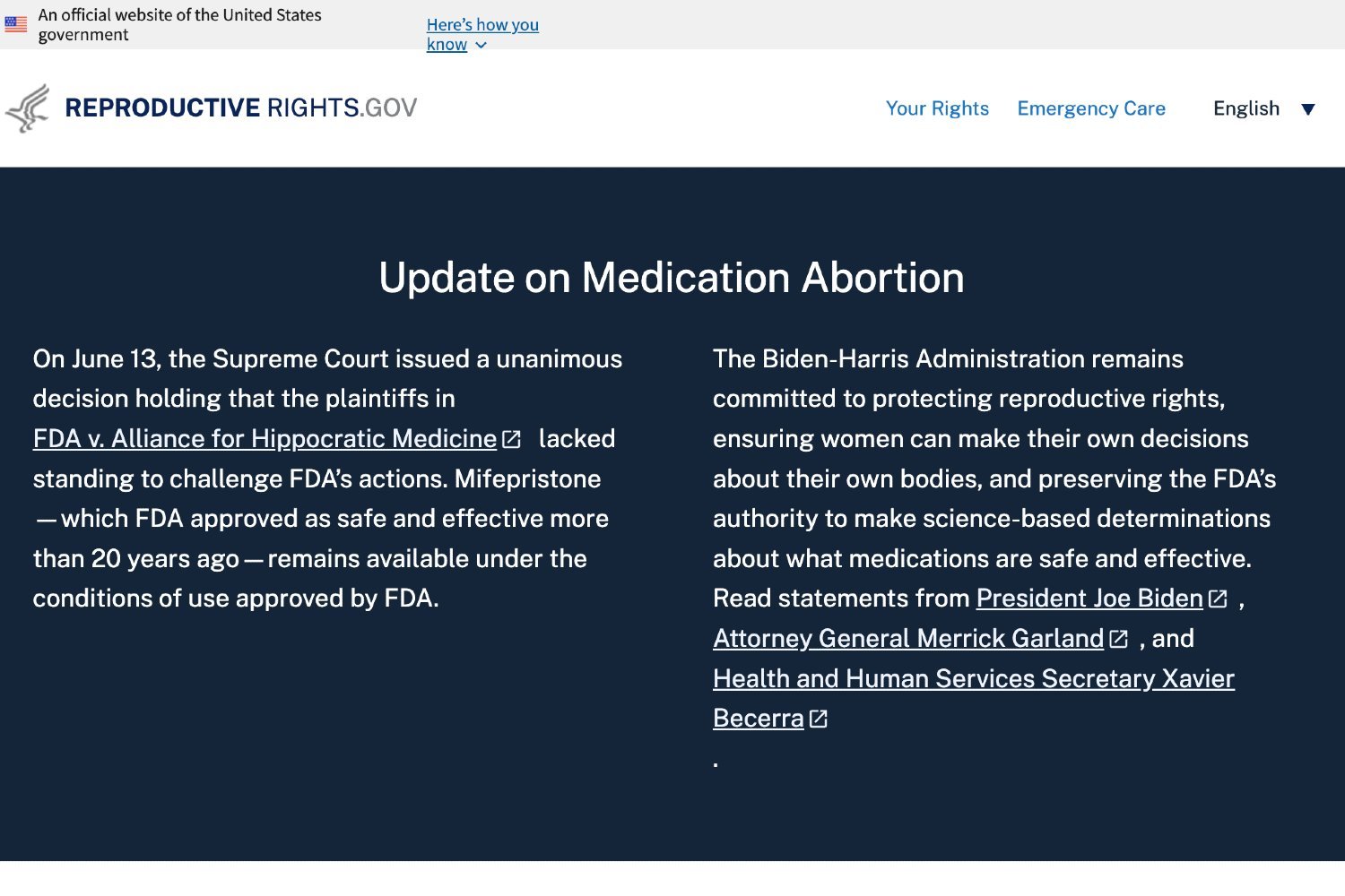 Federal Website on Reproductive Rights Taken Down on Trump’s First Day